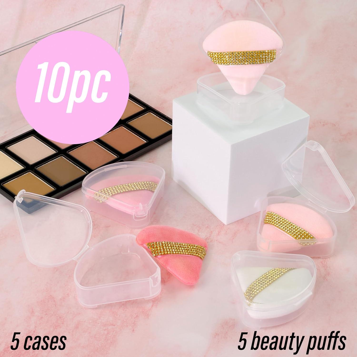 image:image10pc Glam Beauty Puffs Collection Value Pack Finishing Sponge Blend Set Cosmetic Blender Finger Straps Face Powder Application