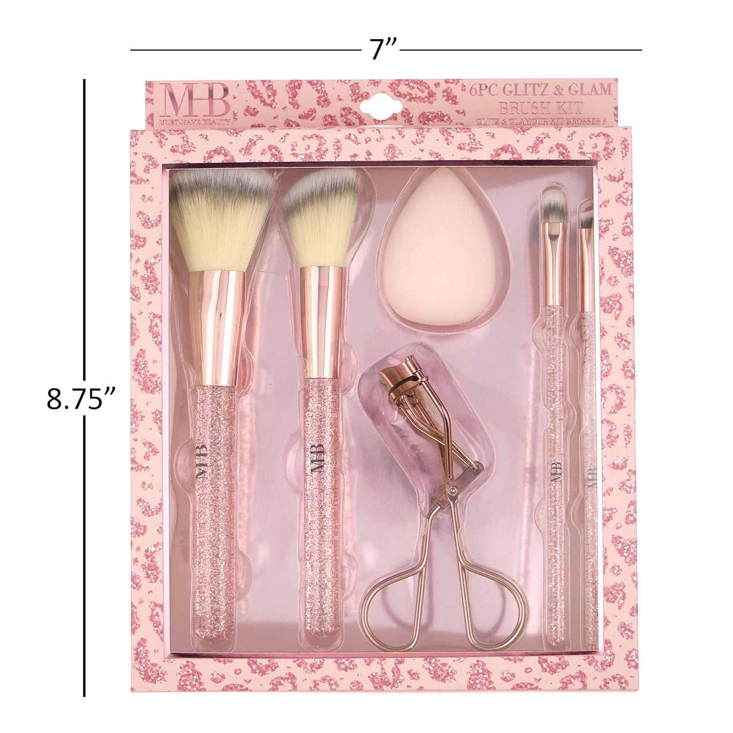 image:image6pc Brush Eyelash Curler Sponge Blender Premium Cosmetic Tools Contouring Highlighting Set Face Eye Kit Accessory ApplicationROSE GOLD