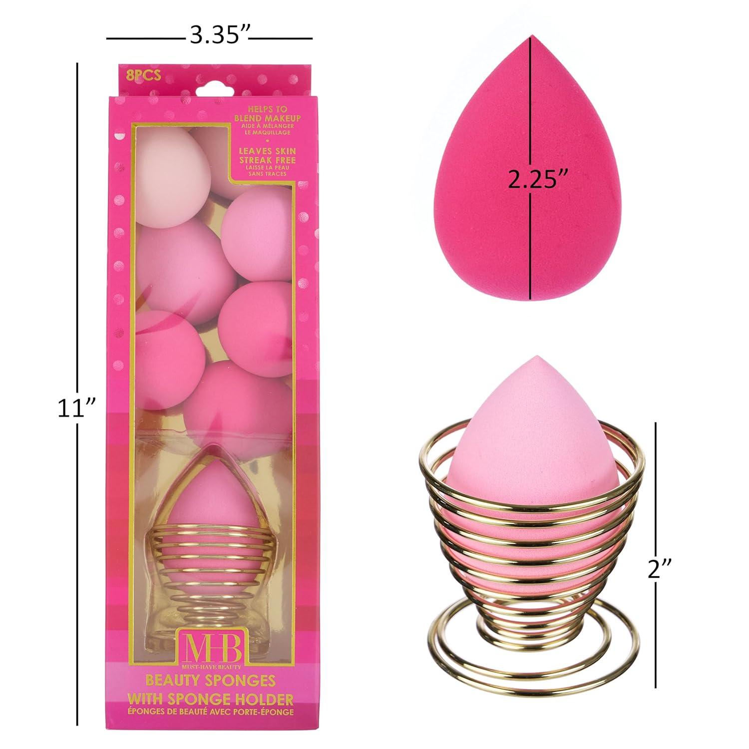 image:image8pc Beauty Sponge Set Value Pack Makeup Sponges wSponge Holder Professional Pink Beauty Blenders For Flawless Makeup Application Pink Makeup Sponges Collection wHolder