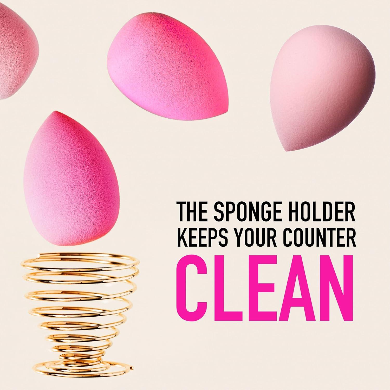 image:image8pc Beauty Sponge Set Value Pack Makeup Sponges wSponge Holder Professional Pink Beauty Blenders For Flawless Makeup Application Pink Makeup Sponges Collection wHolder