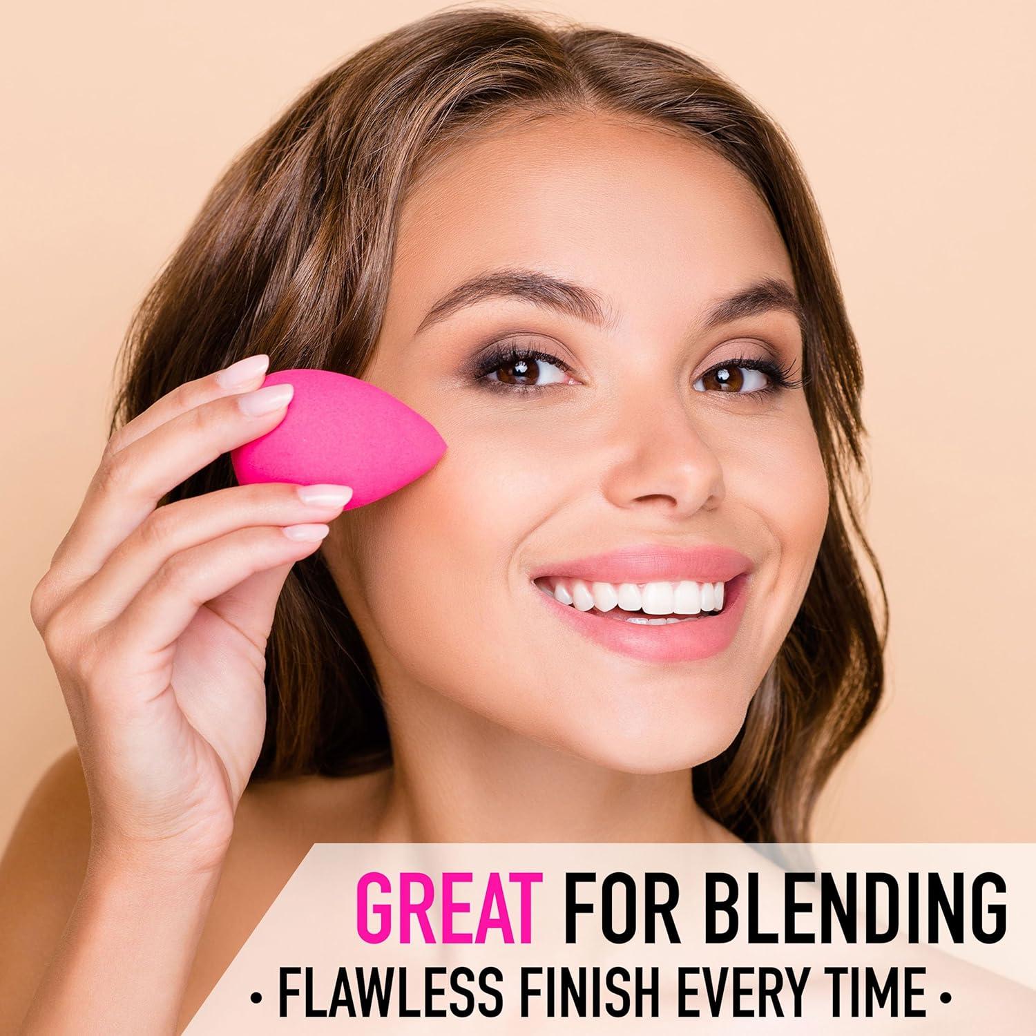 image:image8pc Beauty Sponge Set Value Pack Makeup Sponges wSponge Holder Professional Pink Beauty Blenders For Flawless Makeup Application Pink Makeup Sponges Collection wHolder