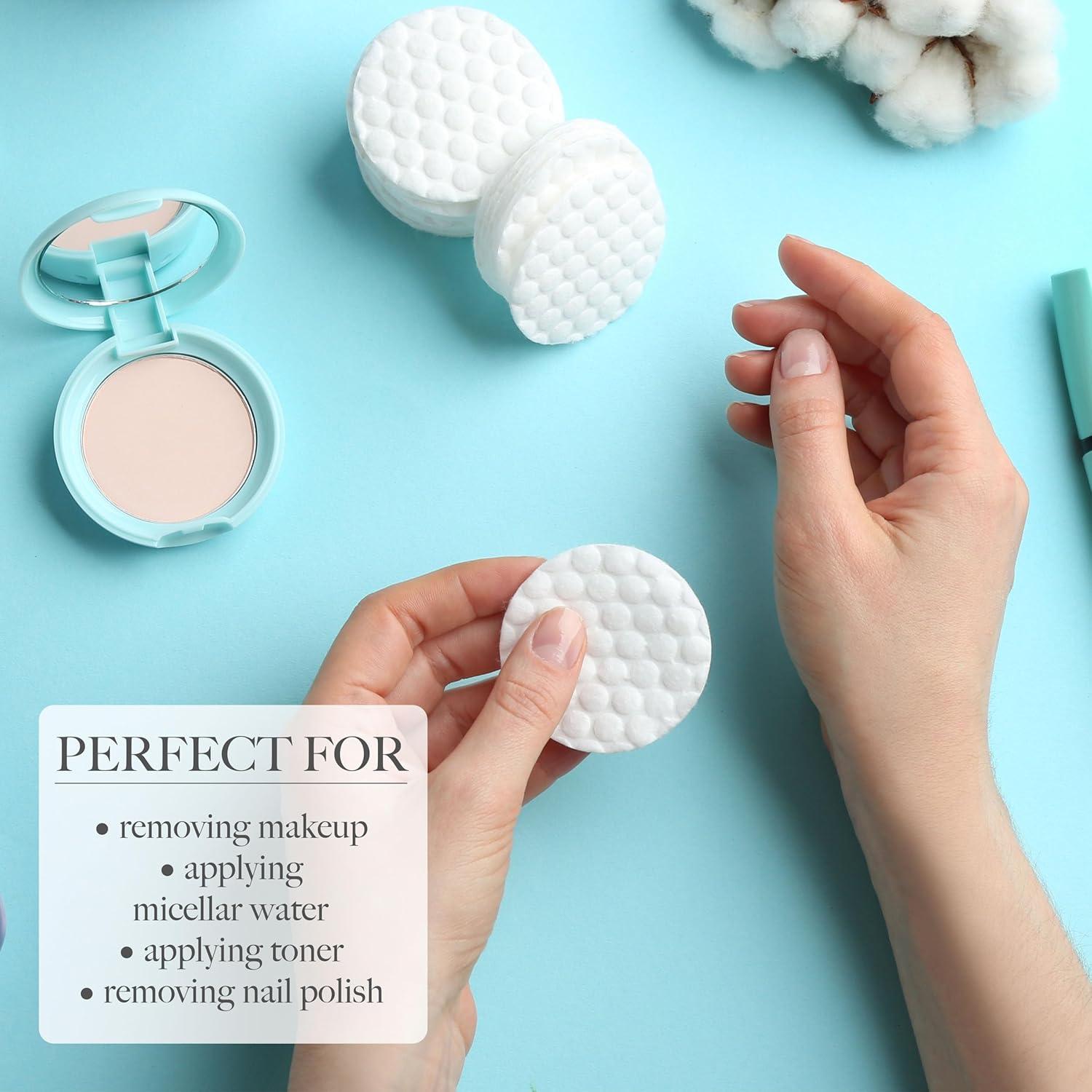 image:imageEXPRESSIONS 65pc Beauty Essentials Kit Cotton Pads Rounds Face Skincare Accessories Organizer Box Container Spa Treatment Supply