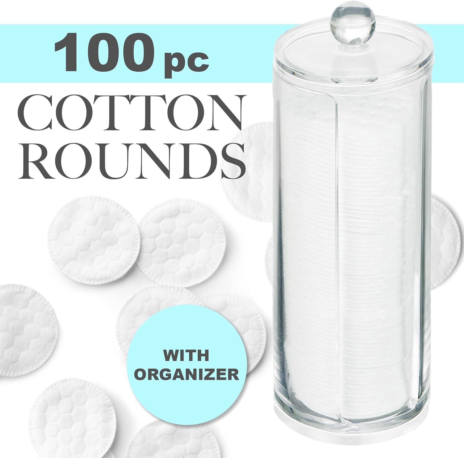 image:imageEXPRESSIONS 65pc Beauty Essentials Kit Cotton Pads Rounds Face Skincare Accessories Organizer Box Container Spa Treatment Supply