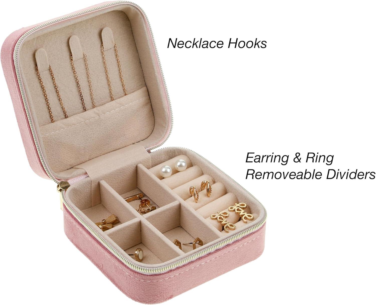 image:imageEXPRESSIONS Jewelry Organizer Travel Compact Jewelry Case with Zipper Closure Keeps Earrings Necklaces Rings amp More TangleFree and Protected On the Go