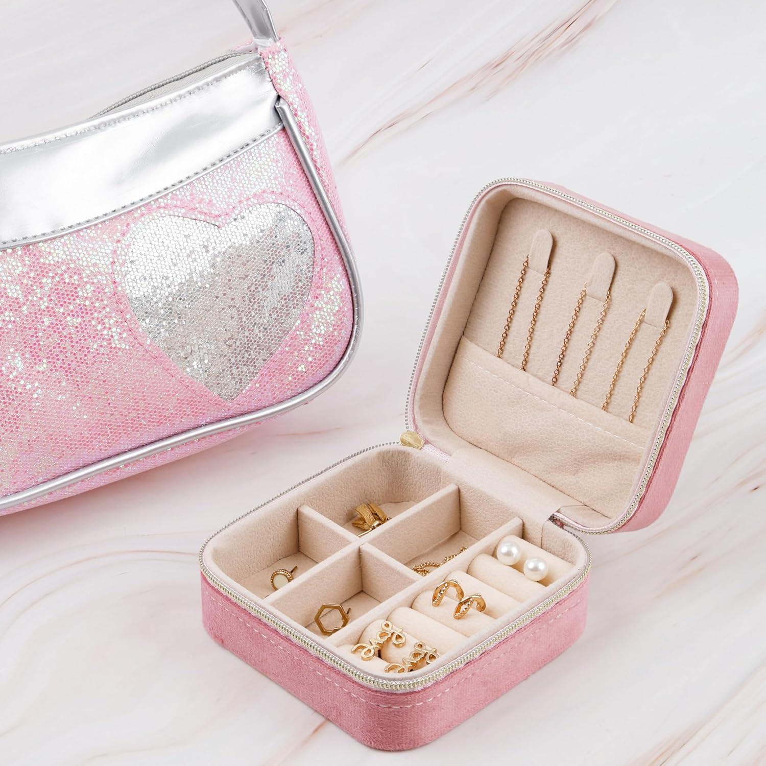image:imageEXPRESSIONS Jewelry Organizer Travel Compact Jewelry Case with Zipper Closure Keeps Earrings Necklaces Rings amp More TangleFree and Protected On the Go