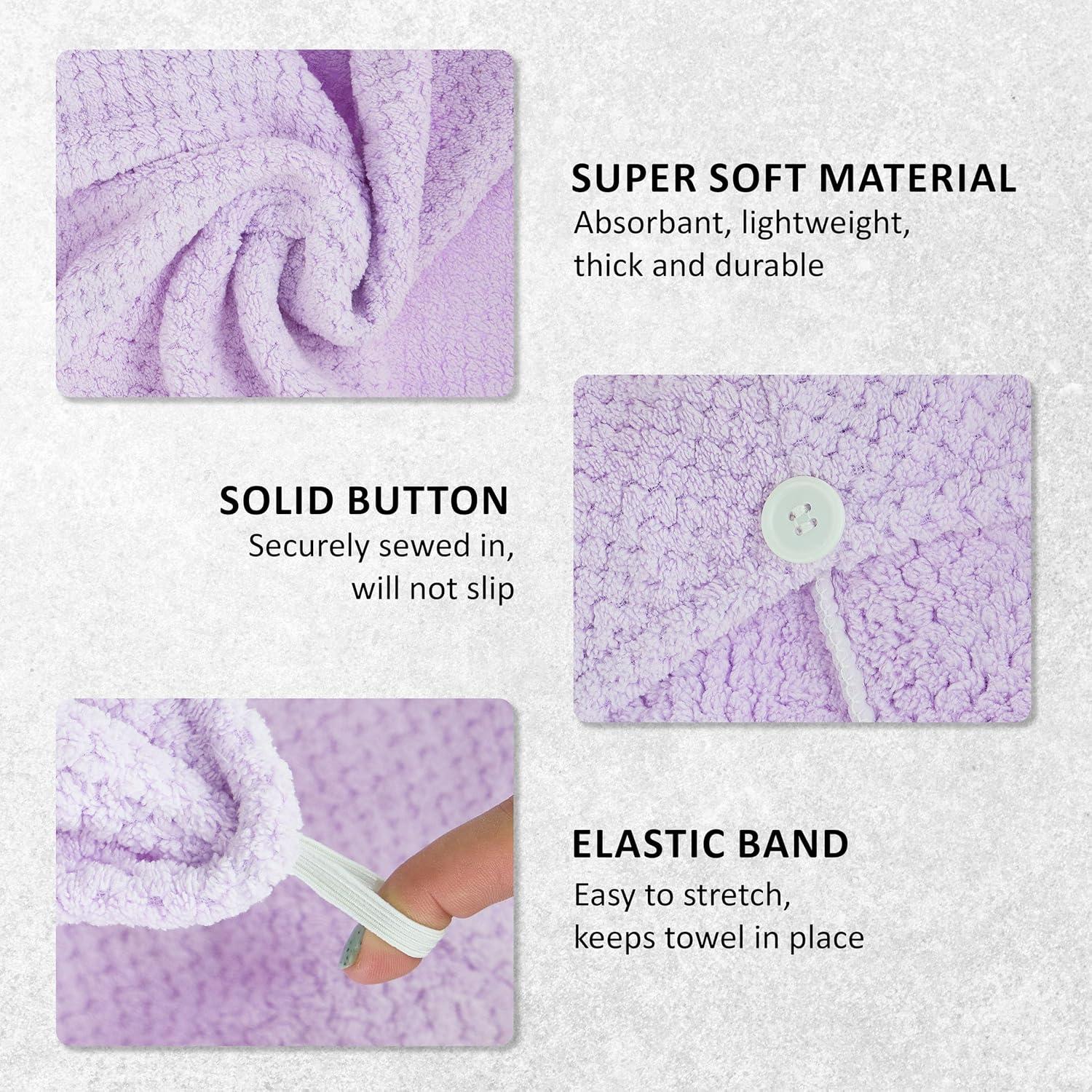 image:imageEXPRESSIONS Microfiber Hair Towel in Lavender 1pc Super Soft Ultra Absorbent Hair Towel Luxury Gentle Hair Drying Towel for Less FrizzLavender
