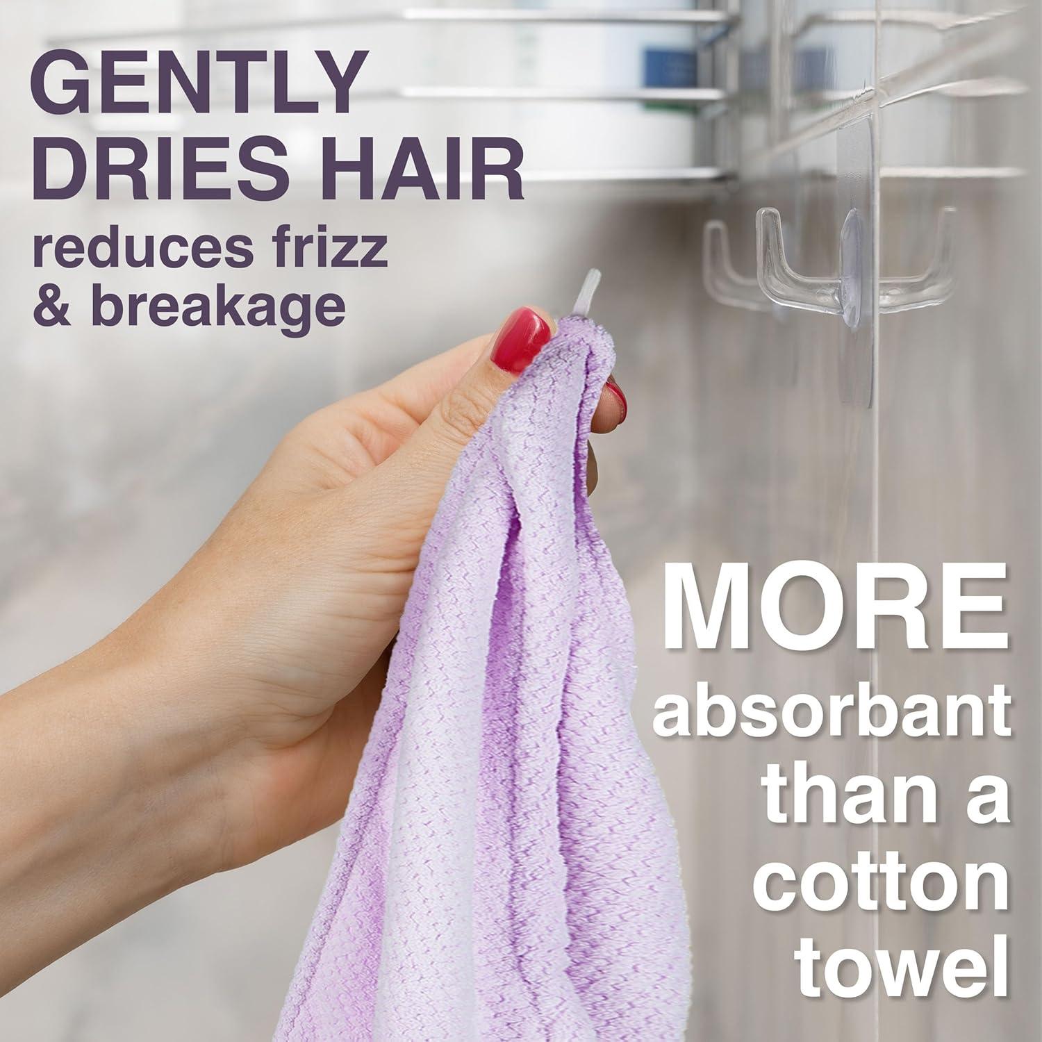 image:imageEXPRESSIONS Microfiber Hair Towel in Lavender 1pc Super Soft Ultra Absorbent Hair Towel Luxury Gentle Hair Drying Towel for Less FrizzLavender