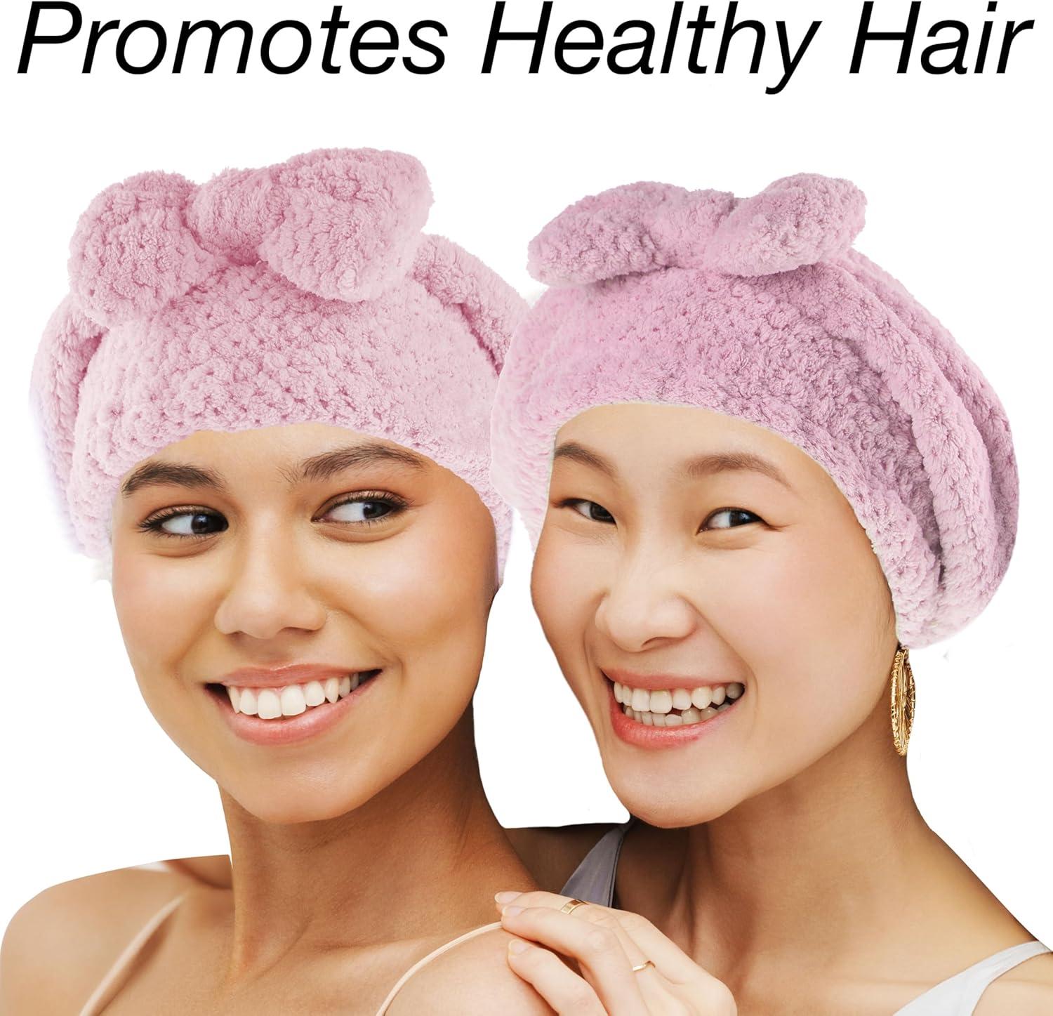 image:imageEXPRESSIONS Quick Dry Hair Bonnet Ultra Absorbent Microfiber Drying Cap for All Hair Types Soft amp Lightweight Towel Bonnet for Fast Drying Frizz Control amp Healthy Hair Care