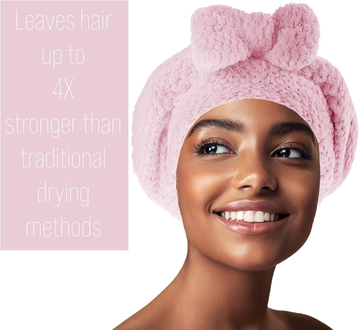 image:imageEXPRESSIONS Quick Dry Hair Bonnet Ultra Absorbent Microfiber Drying Cap for All Hair Types Soft amp Lightweight Towel Bonnet for Fast Drying Frizz Control amp Healthy Hair Care
