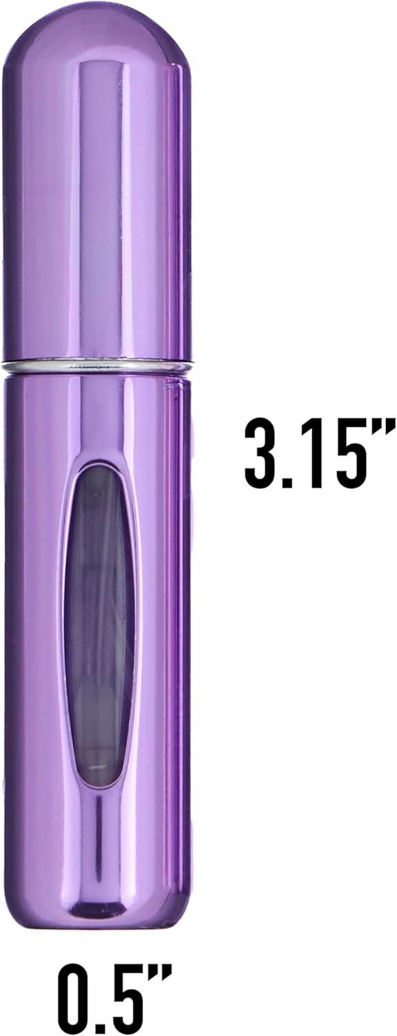 image:imageExpressions 3pc Perfume Atomizer Set Travel Size 5mL Refillable Perfume Atomizer Value Pack Purple White and Pink Aluminum Perfume Spray Bottles ANPC17311