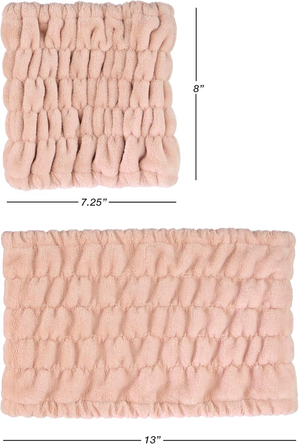 image:imageExpressions Extra Wide Spa Headwrap Pink 1pc Super Soft Microfiber Material Hair BandStylish Spa Headband SalonQuality Hair WrapTan