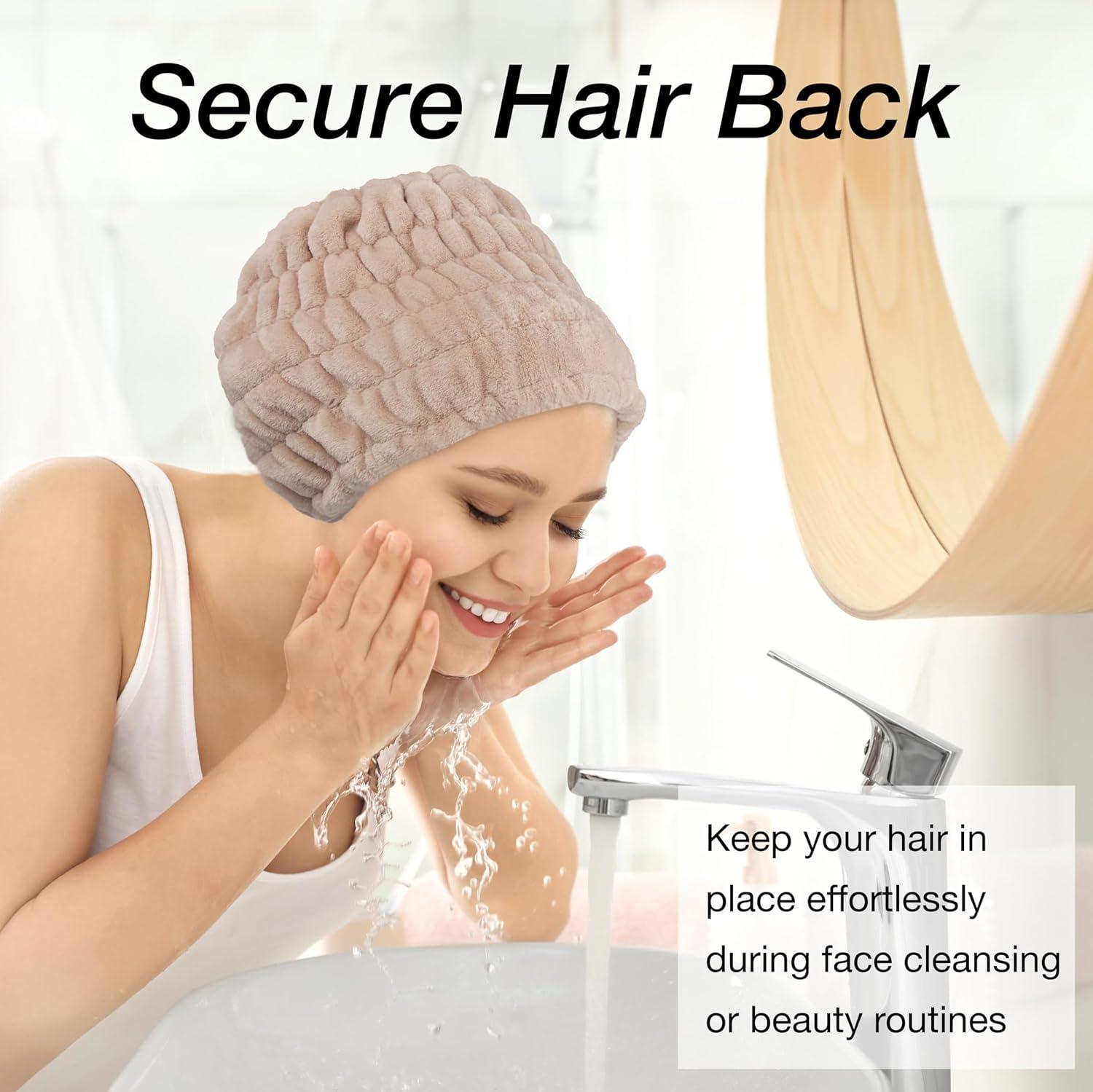 image:imageExpressions Extra Wide Spa Headwrap Pink 1pc Super Soft Microfiber Material Hair BandStylish Spa Headband SalonQuality Hair WrapTan