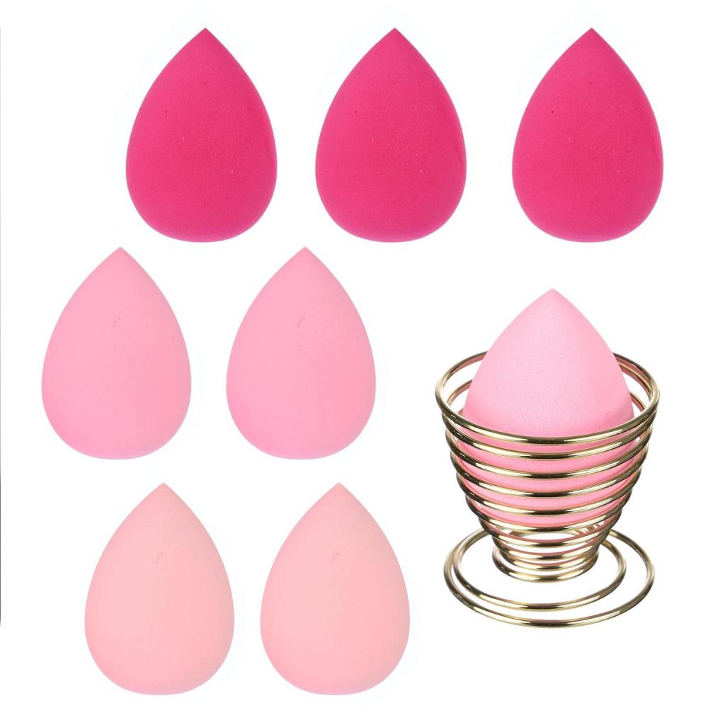 image:image8pc Beauty Sponge Set Value Pack Makeup Sponges wSponge Holder Professional Pink Beauty Blenders For Flawless Makeup Application Pink Makeup Sponges Collection wHolder