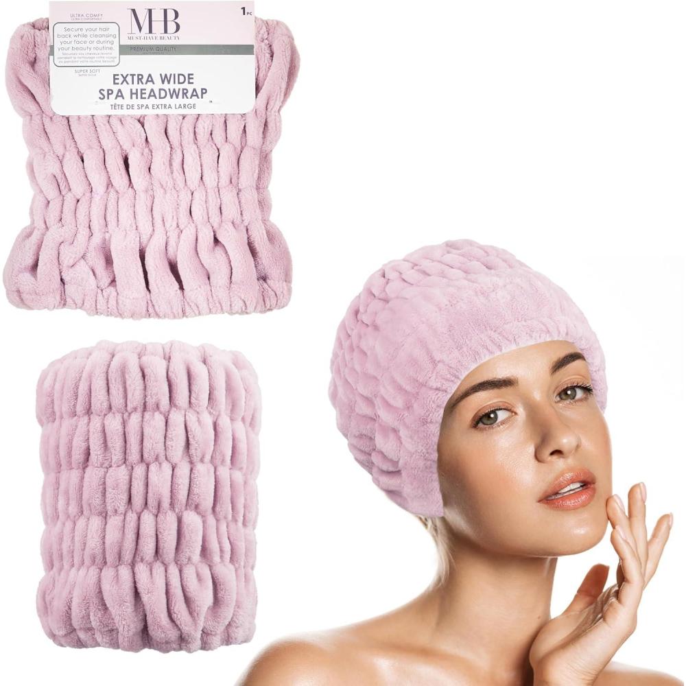 image:imageExpressions Extra Wide Spa Headwrap Pink 1pc Super Soft Microfiber Material Hair BandStylish Spa Headband SalonQuality Hair WrapPink