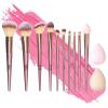 image:image12pc Flawless Makeup Brush Collection in Rose Gold  Beautiful Makeup Brush Set wGlitter Handles Dense Bristles  Premium Cosmetic Brushes for Contouring and Highlighting