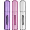 image:imageExpressions 3pc Perfume Atomizer Set  Travel Size 5mL Refillable Perfume Atomizer Value Pack  Purple White and Pink Aluminum Perfume Spray Bottles ANPC17311