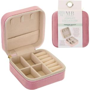 EXPRESSIONS Jewelry Organizer – Travel Compact Jewelry Case with Zipper Closure, Keeps Earrings, Necklaces, Rings & More Tangle-Free and Protected On the Go