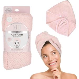 EXPRESSIONS Microfiber Hair Towel in Lavender – 1pc Super Soft Ultra Absorbent Hair Towel, Luxury, Gentle Hair Drying Towel, for Less Frizz(Pink)