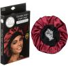 image:imageJenny CAPP Double Satin Lined Cap Reversible Burgundy Satin Bonnet for Sleeping The Original Jenny CAPP Comfort Fit Band Luxury Satin Material